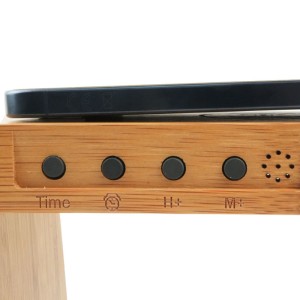 Lamp with Wireless Charger, Bamboo 5 in 1 - iServices