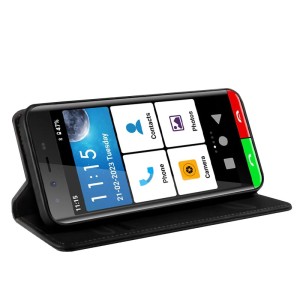 Artfone Smart 500 4G a usar a capa como suporte