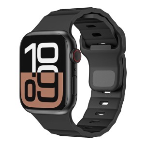 Zwarte rubberen FKM-band voor Apple Watch